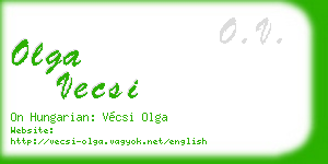 olga vecsi business card